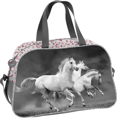 Sporttas voor meisjes met paardenmotief - 40 x 25 x 13 cm