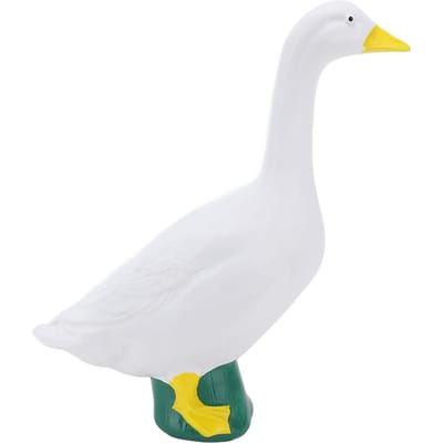 Wit Gans Beeld 18cm Hars Gans Figuur Ornament voor Buiten Tuin Veranda Desktop Decoratie white