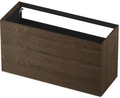 INK - Onderkast 2 Laden Push To Open Verticaal Gefreesd Bestaande Uit: - 1200x450x650 Mm - Massief Eiken Charcoal