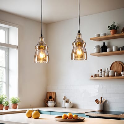 LumenXL - 1-lichts hanglamp Trinidad - amber glas - variant 2