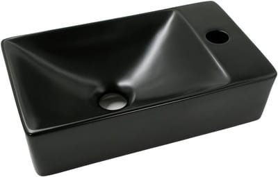 Keramische Wastafel - Wastafelkom - Badkamerinrichting - Kraangat rechts - Rechthoekig - Wit