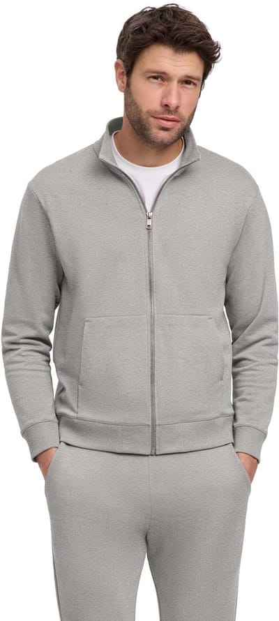 FALKE Basic Apparel Light Sweat Zip zacht comfortabel katoen sweater heren grijs - maat 3XL