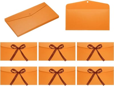 Wenskaarten Enveloppen - Cadeaukaarten Enveloppen - Verzenden van kaarten - Met strikboog - 20 x 115 cm - Brons