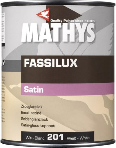 Mathys Fassilux Satin - 1 l - 18 m²/l - Wit - Lak