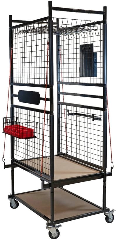 CROP Premium Onderdelenkar met Houten planken - Zwart