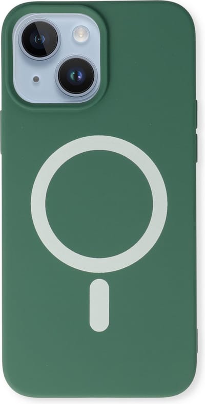 Casemania Hoesje Geschikt voor Apple iPhone 14 - Groen - Magnetische Siliconen Back Cover