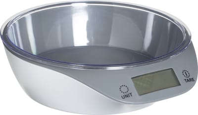 Keukenweegschaal met kom grijs RVS - L20 x B18 cm - Digitaal