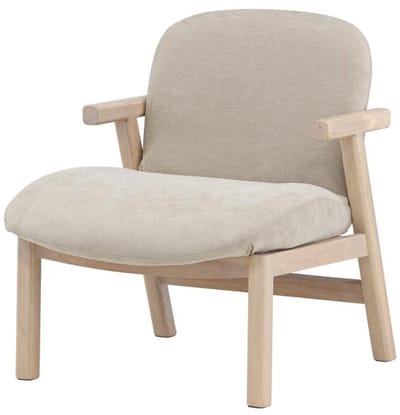 Svea - Nakamura fauteuil - rubberhout en stof - beige