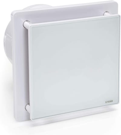 Badkamerventilator - Afzuigkap Ventilator - Vochtige Ruimtes Ventileren - Glazen Voorpaneel - 150 mm - Wit