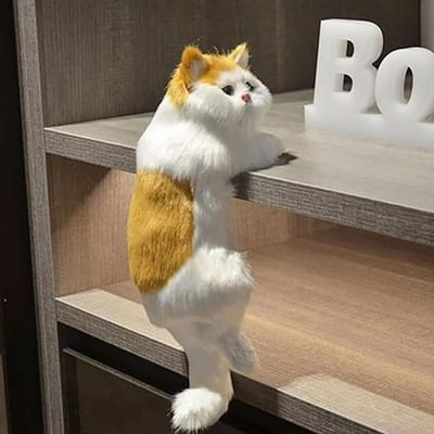 Klikkopers® - Kawaii knuffel - 32 cm - Knuffel Kat - Decoratie - Kawaii Kussen - Squish Knuffel - Kat Knuffel - Wit en Bruin