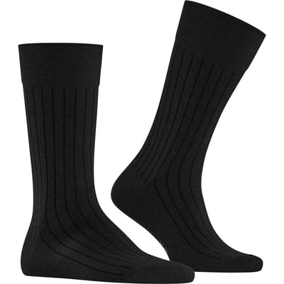 Burlington Duke Street geribd casual katoen Sokken heren zwart - maat 40-46