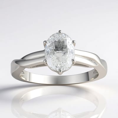 Cavill - Zilveren Ring met Witte Kunziet 1,471 ct - 925 Sterling Zilver met Palladium - Ovale Edelsteen 8x6 mm - Elegante Filigraan Zetting