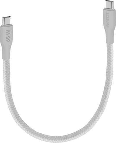 Korte usb C kabel voor auto - Usb C naar usb C - 65w fast charging - Oplaadsnoer usb C - Nylon - Phreeze