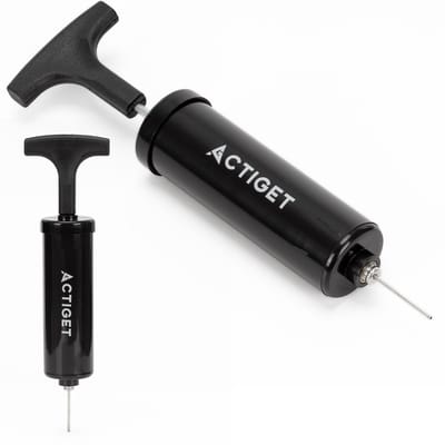 Actiget® Ballenpomp - Voetbalpomp met Extra Naald - Handpomp - Pomp Universeel - Opbergvakje - Zwart