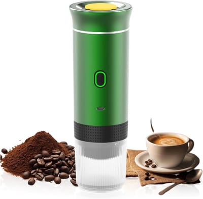 Draadloze Draagbare Espresso Machine - 3-in-1 Oplaadbare Koffiemaker voor Capsules en Poeder - 7500mAh - Geschikt voor Reis, Camping, Auto en Kantoor - Groen
