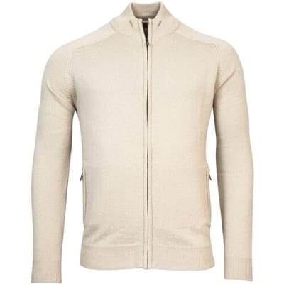 Baileys Vest Lambswool Cardigan Zip Single Knit Off White / male
