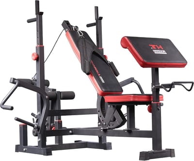 Krachtstation Fitness met Verstelbare Halterbank en Veelzijdige Trainingsmogelijkheden