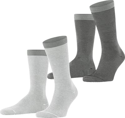 Esprit Allover Stripe 2-Pack gedessineerd katoen multipack sokken heren veelkleurig - maat 43-46