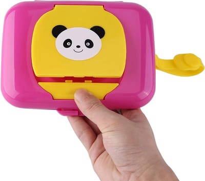 EGoods - Draagbare Natte Tissue Dispenser voor Baby | Herbruikbare Doos voor Natte Doekjes | Handig voor Wandelwagen en Reizen | Rose + Geel