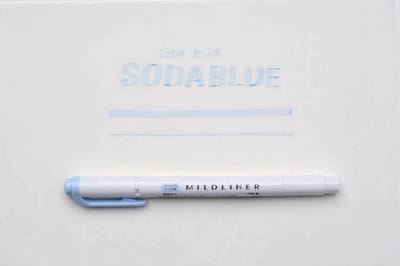 Zebra Mildliner Double-Sided Highlighter - Fine / Bold – Mild Soda Blue / WKT7-MSOB
