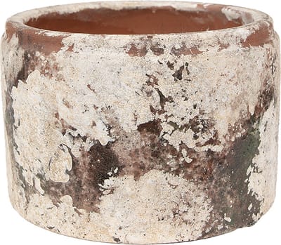 Clayre & Eef Bloempot Ø 18x11 cm Beige Groen Terracotta