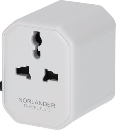Norlander Universele wereldstekker - Reisstekker - USA/AUS/UK/EU Stekker - USB-A & USB-C Aansluiting - Wit