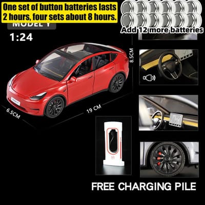 1:24 Model Y Premium Elektrische Crossover Legering Diecast Modelauto Bureau Display Verzamelobject Ornament Vakantiecadeau Voor Vriend