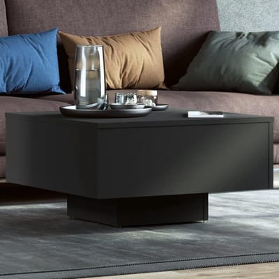 Salontafel - Woonkamertafel - Ontspannen Zitten - Stabiel Robuust Ontwerp - 60x60x31.5 cm - Zwart