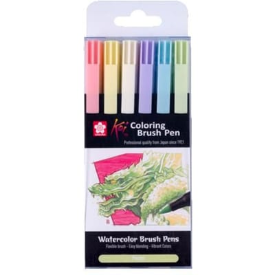 Sakura brushpen set pastel kleuren - creatieve stiften voor tekenen en kleuren.