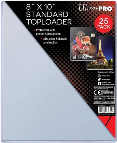 Toploaders voor 8x10 inch kaarten en foto's - Set van 25 stuks