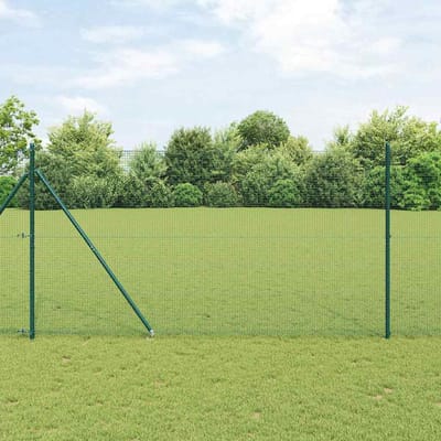 vidaXL - gelast - draadhek - met - grondpennen - 50 - x - 1,4 - m - PVC-gecoate - Staal