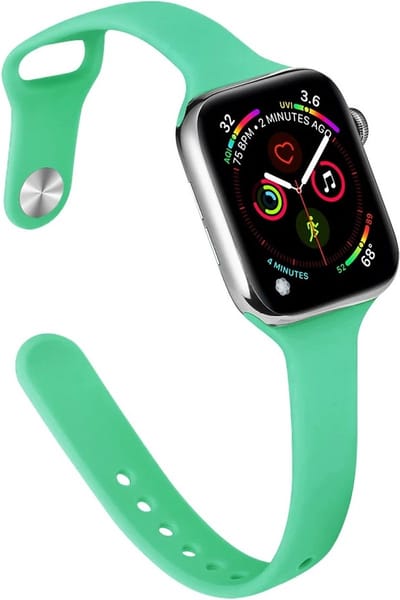 Stravo Slanke Siliconen bandje - Geschikt voor Apple Watch 42mm(Series 11/10) 41mm 40mm 38mm - Slanke en elegante siliconen horlogeband voor Apple Watch SE 1 2 3 / Series 11 10 9 8 7 6 5 4 3 2 1 - Apple Watch Bandje - Cyan