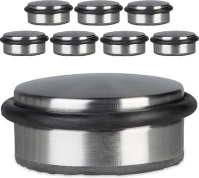 8x deurstopper - deurbuffer- deurstop edelstaal - zilver - antislip onderkant