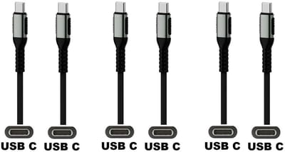 3 stuks OneOne 0,5m oplaadkabel. Sterke USB C naar C kabel. Stevig laadkabel snoer past op Apple iPhone 16 Pro Max, iPhone 16e, iPad 9, iPad 10, iPad Air 4, iPad Air 5, iPad Mini 6, iPad Pro 11, iPad Pro 12.9