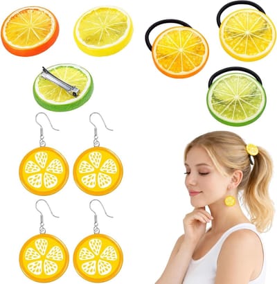 Decoratieve Citroenen Haaraccessoires Set voor een Vrolijke en Kleurrijke Look