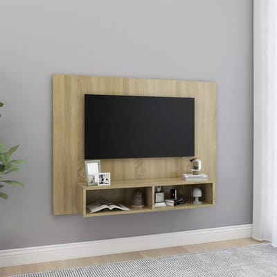 vidaXL - Tv-wandmeubel - 120x23,5x90 - cm - bewerkt - hout - sonoma - eikenkleurig
