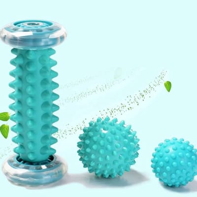 Voetmassage roller tip bal verlicht fasciitis plantar, verschillende hardheid triggers punt spierroller voet, achterbeen, palm ontspannen