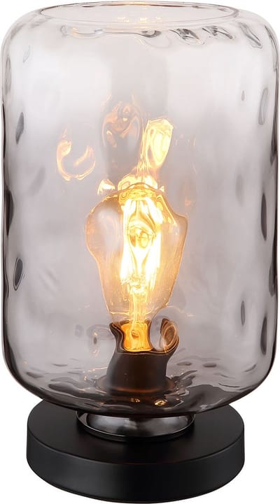 Globo - tafellamp - Darina - zwart - glas smoke glas - Ø 19cm - E27 - 16046TS