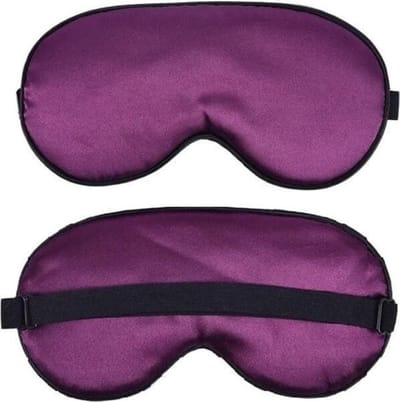 Zijden Slaapmasker Chique – Reismasker – Oogmasker – Paars met Bies