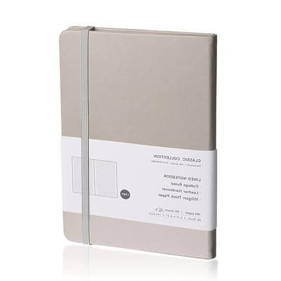 Gelinieerd dagboek - Notitieboek journal - Dagelijks schrijven - 100 g/m² dik papier - 145 cm x 203 cm - Grijs