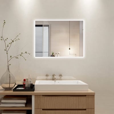 Badkamerspiegel met LED Verlichting - Dimbaar - Anti Condens Verwarming - 3 Licht Standen - 60 x 60 cm