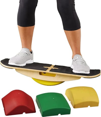 Bamboe Balansbord Trainer - Houten Balance Surfer Board - Voor Bureau, Fitness En Thuisgebruik - Geschikt Voor Sta Bureau, Yoga, Surfen En Fysiotherapie