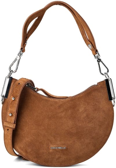 COCCINELLE Leren schoudertas Sunup Handbag Suede Leather Cognac bruine