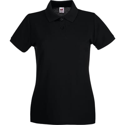 Fruit of the Loom Dames/Dames Premium Piqué Katoen Polo Shirt (Zwart)