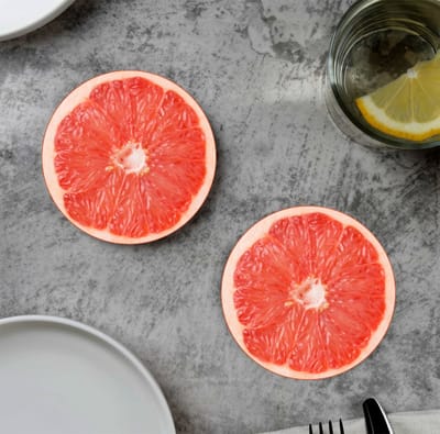 GR onderzetters voor glazen - Fruit - Bloodorange - Vinyl - 6st
