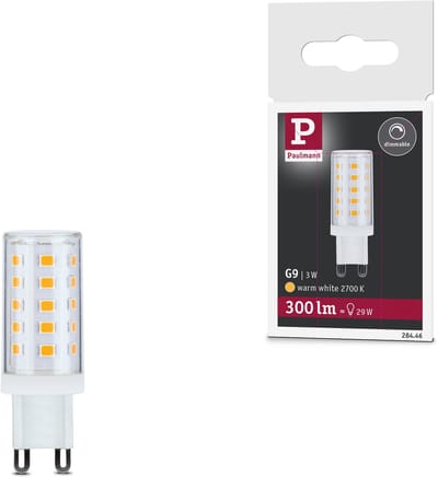 Standaard 230 V LED stiftfitting G9 300lm 3W 2700K dimbaar Helder