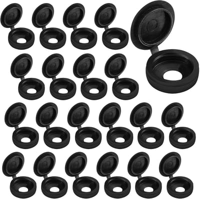 200 Stuks Plastic Schroefdoppen - Decoratieve Schroefcovers voor 6-8 mm Schroeven, Ideaal voor Meubelafwerking en Bescherming van Schroeven (Zwart)