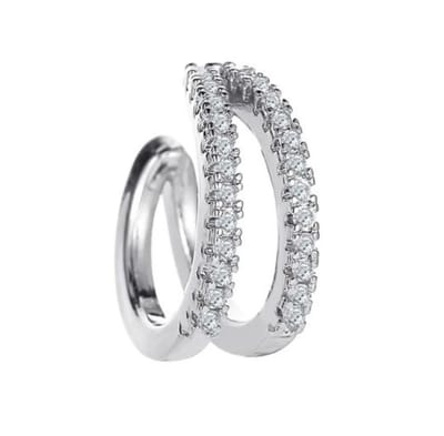 Double row ear cuff | zilver gekleurd