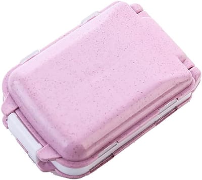 Multilayer Pillendoos met 8 Vakken, Vochtbestendige Reiskoffer voor Medicijnen, Vitaminen en Supplementen (Roze)