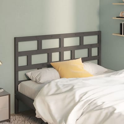 vidaXL - Hoofdbord - 126x4x100 - cm - massief - grenenhout - grijs